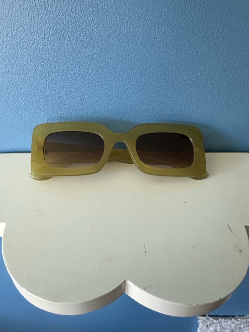 Olive Rectangular Women's Sunglasses